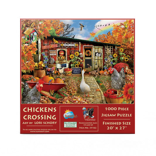 Chickens Crossing 1000 pc  Jigsaw Puzzle 35162