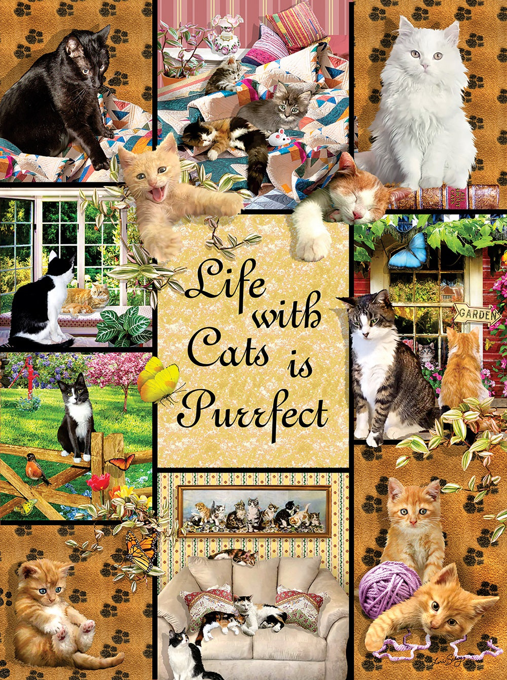 Cats Make Life Purr-fect 1000 pc  Jigsaw Puzzle 35215