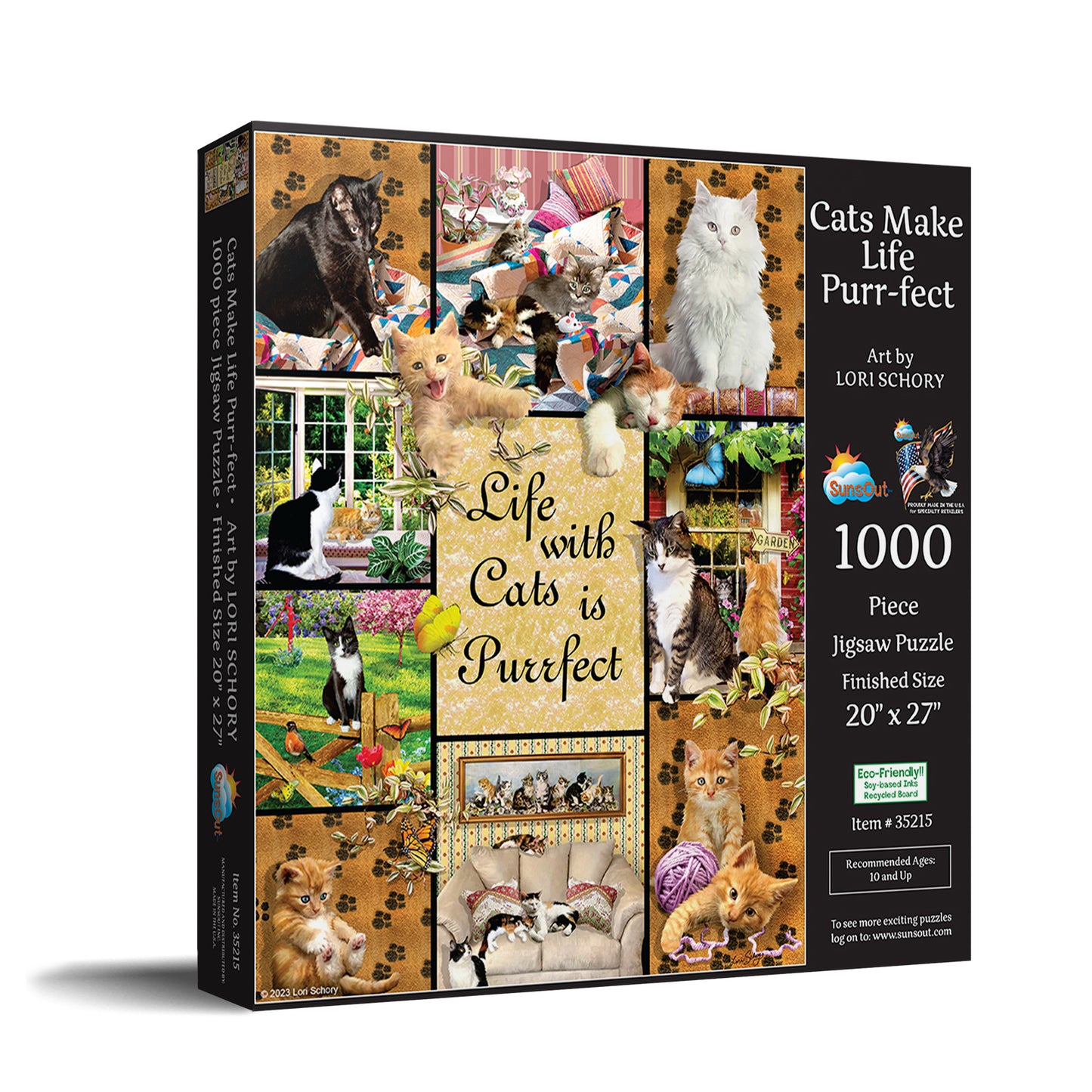 Cats Make Life Purr-fect 1000 pc  Jigsaw Puzzle 35215