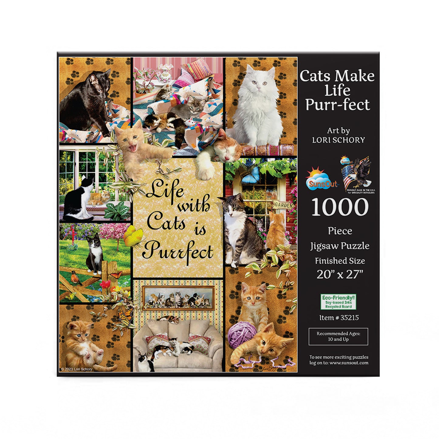 Cats Make Life Purr-fect 1000 pc  Jigsaw Puzzle 35215
