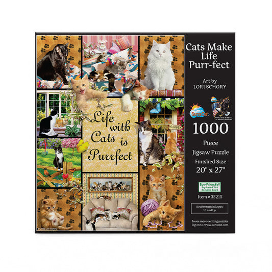 Cats Make Life Purr-fect 1000 pc  Jigsaw Puzzle 35215