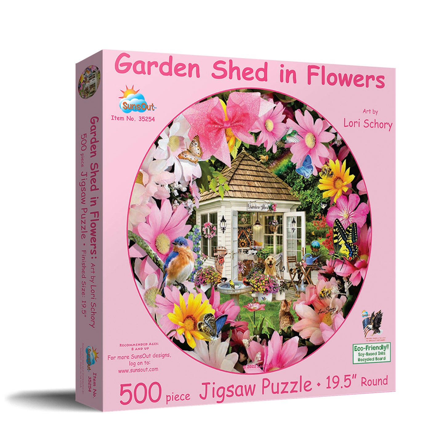 Garden Shed in Flower 500 pc Round Jigsaw Puzzle 35254