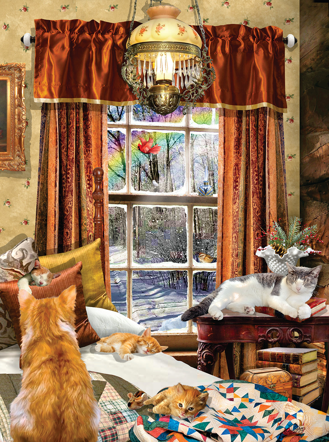 Winter Cats 1000 pc  Jigsaw Puzzle 35280
