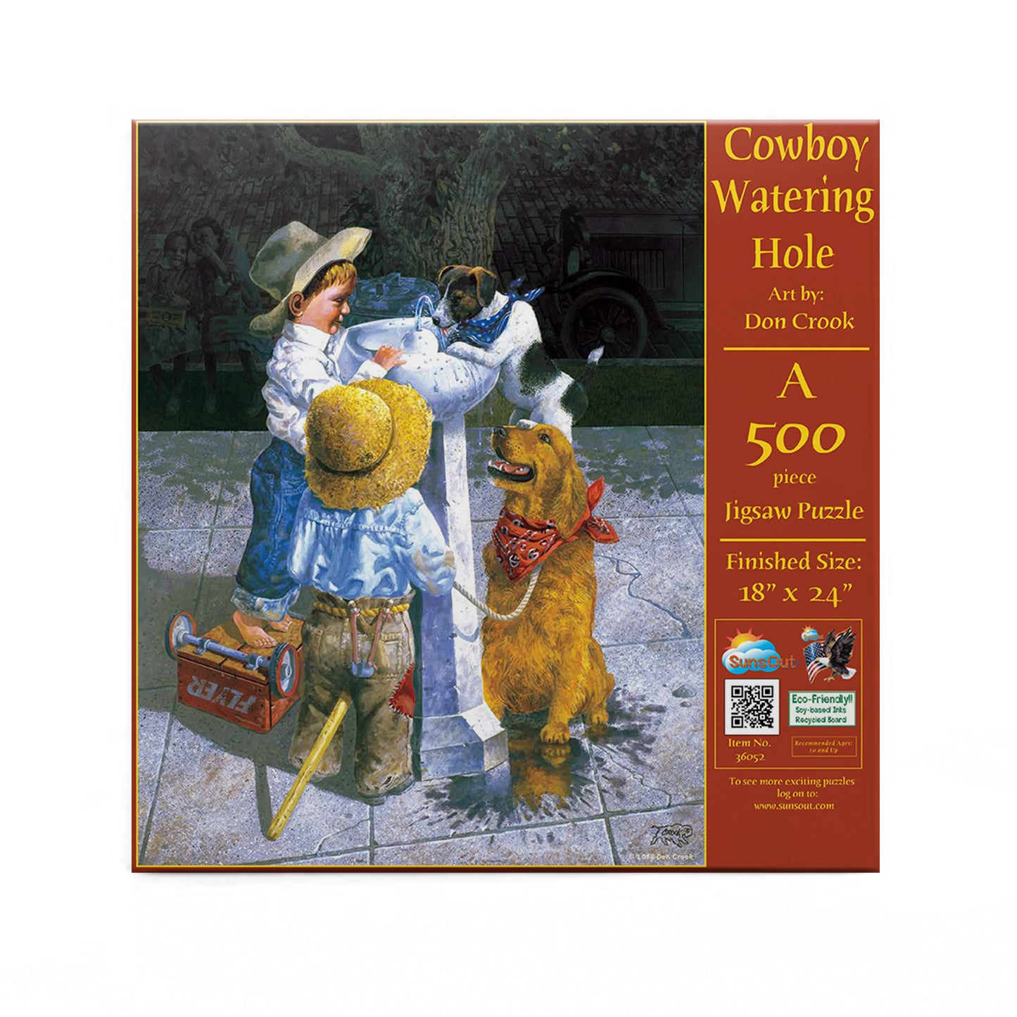Cowboy Watering Hole 500 pc  Jigsaw Puzzle 36052