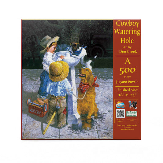 Cowboy Watering Hole 500 pc  Jigsaw Puzzle 36052