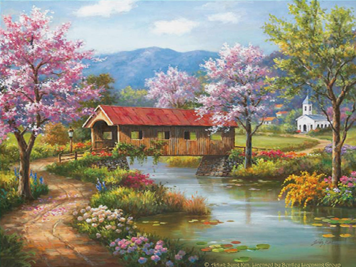 Covered Bridge in Spring 300 pc  Jigsaw Puzzle 36604