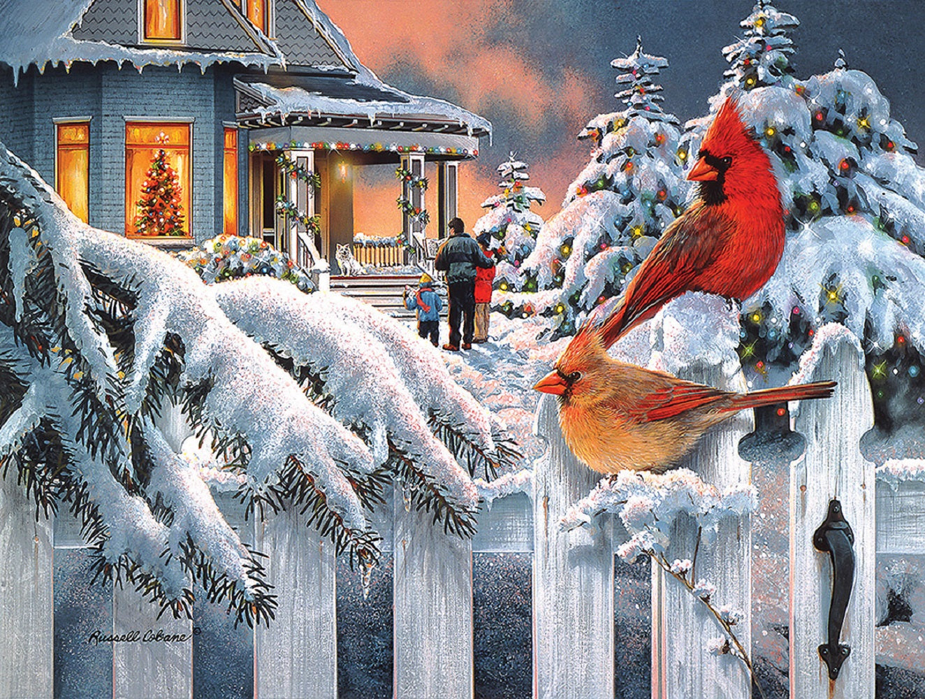 Cardinals at home for Christmas 300 pc  Jigsaw Puzzle 36781
