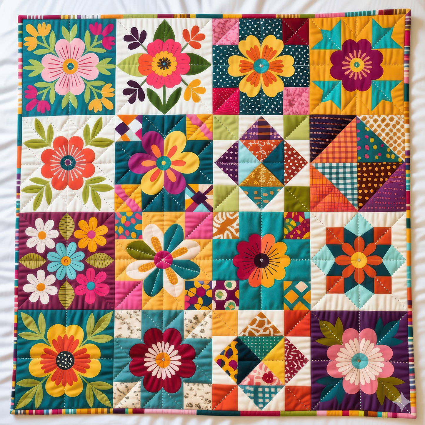 Quilted Flowers 500 pc  Jigsaw Puzzle 38036