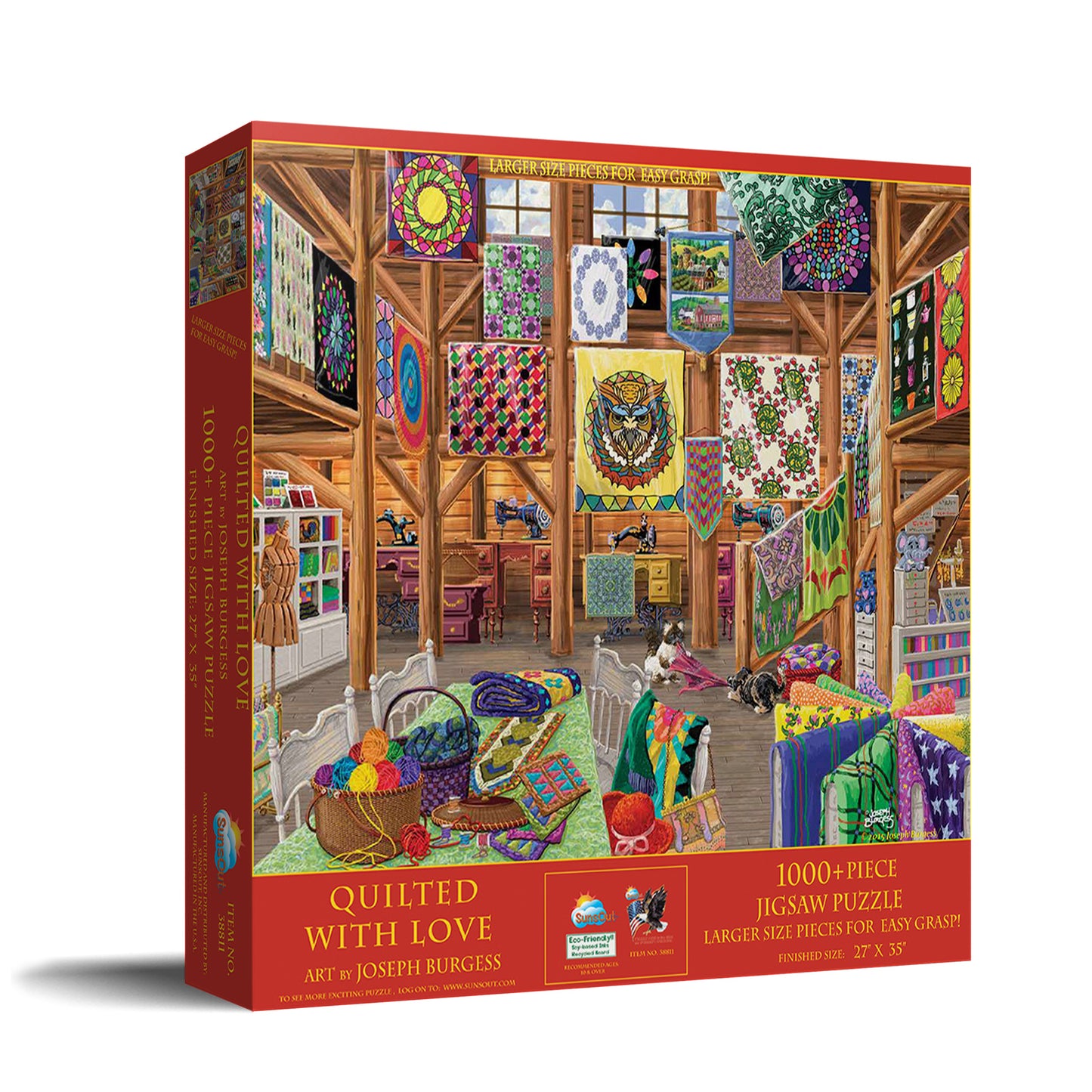 Quilted with Love 1000 pc Large Pieces Jigsaw Puzzle 38811