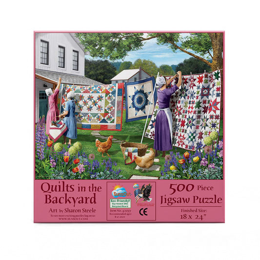 Quilts in the Backyard 500 pc  Jigsaw Puzzle 42077