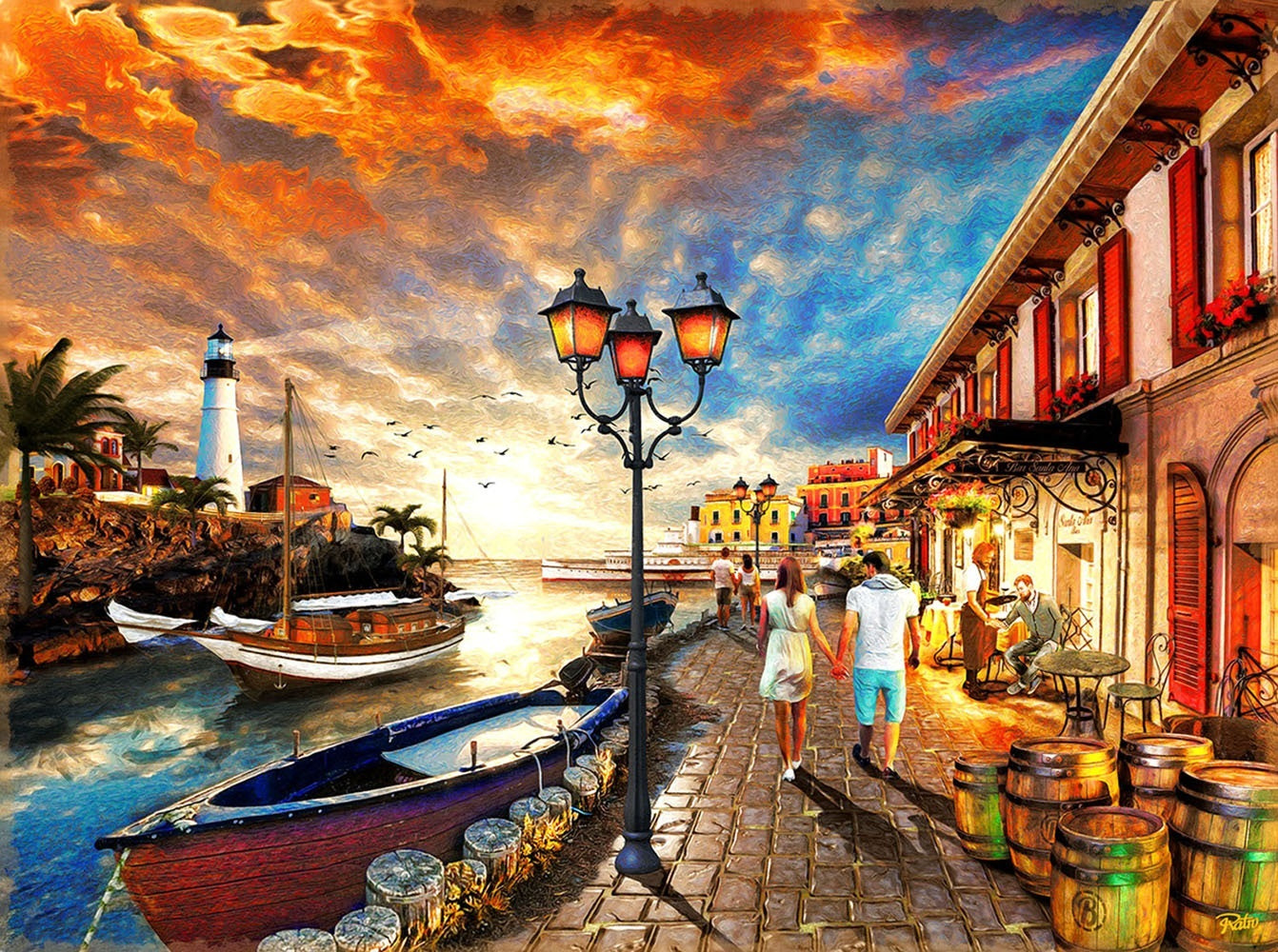 Harborside Stroll 1000 pc  Jigsaw Puzzle 42275