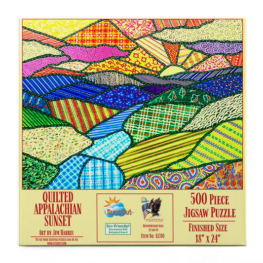 Quilted Appalachian Sunset 500 pc  Jigsaw Puzzle 42310