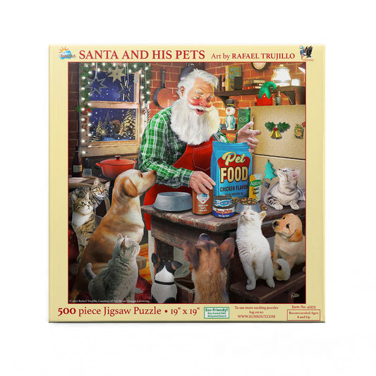 Santa and His Pets 500 pc  Jigsaw Puzzle 42373