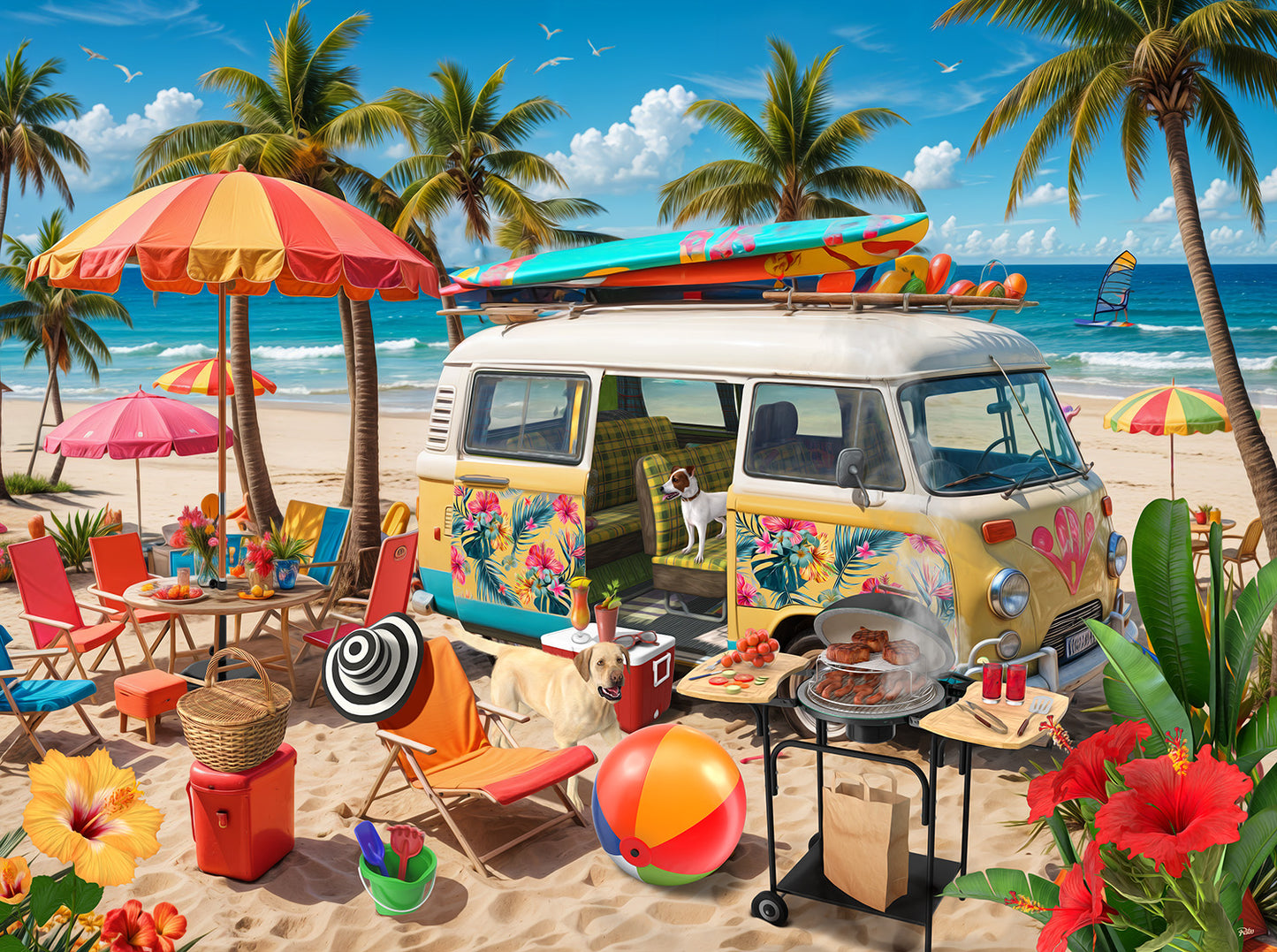 Beach Campout 500 pc  Jigsaw Puzzle 42380