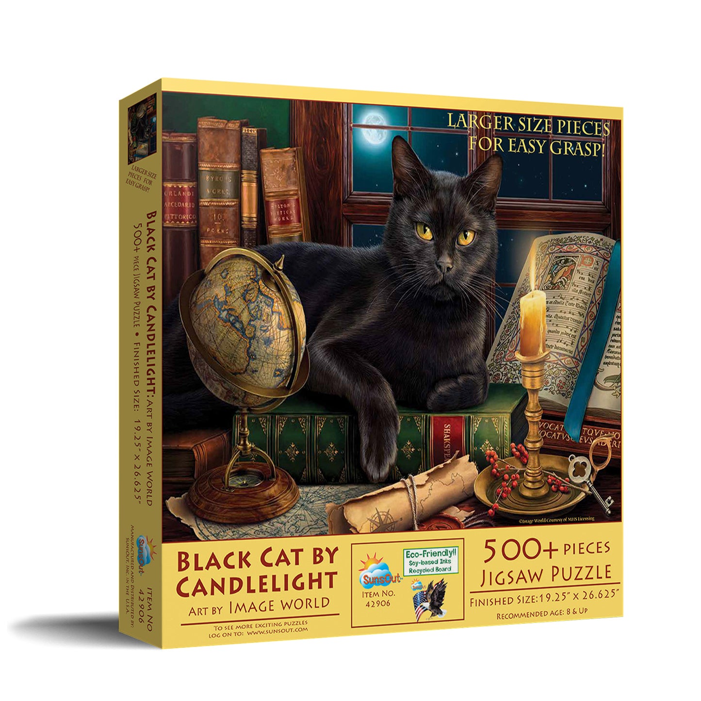 Black Cat by Candlelight 500 pc Large Pieces Jigsaw Puzzle 42906