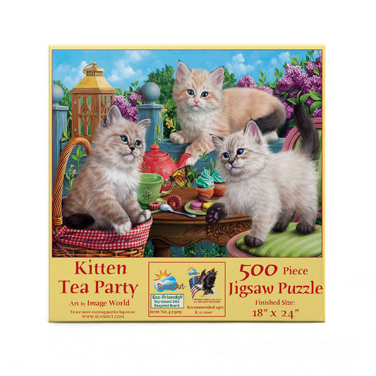Kitten Tea Party 500 pc  Jigsaw Puzzle 42909