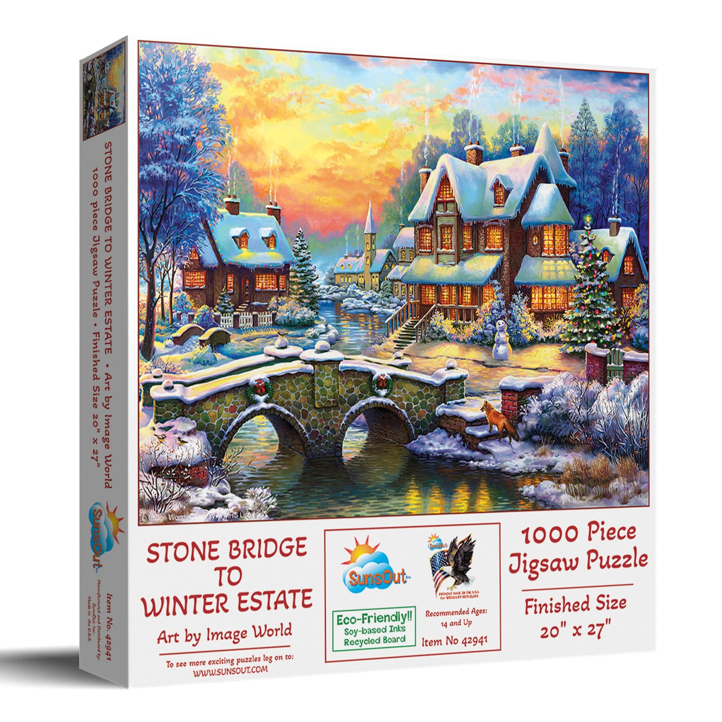 Stone Bridge to Winter Estate 1000 pc  Jigsaw Puzzle 42941