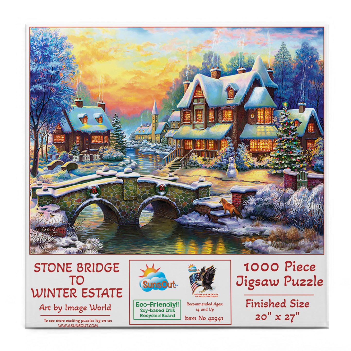 Stone Bridge to Winter Estate 1000 pc  Jigsaw Puzzle 42941