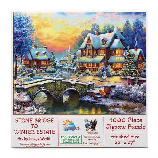 Stone Bridge to Winter Estate 1000 pc  Jigsaw Puzzle 42941