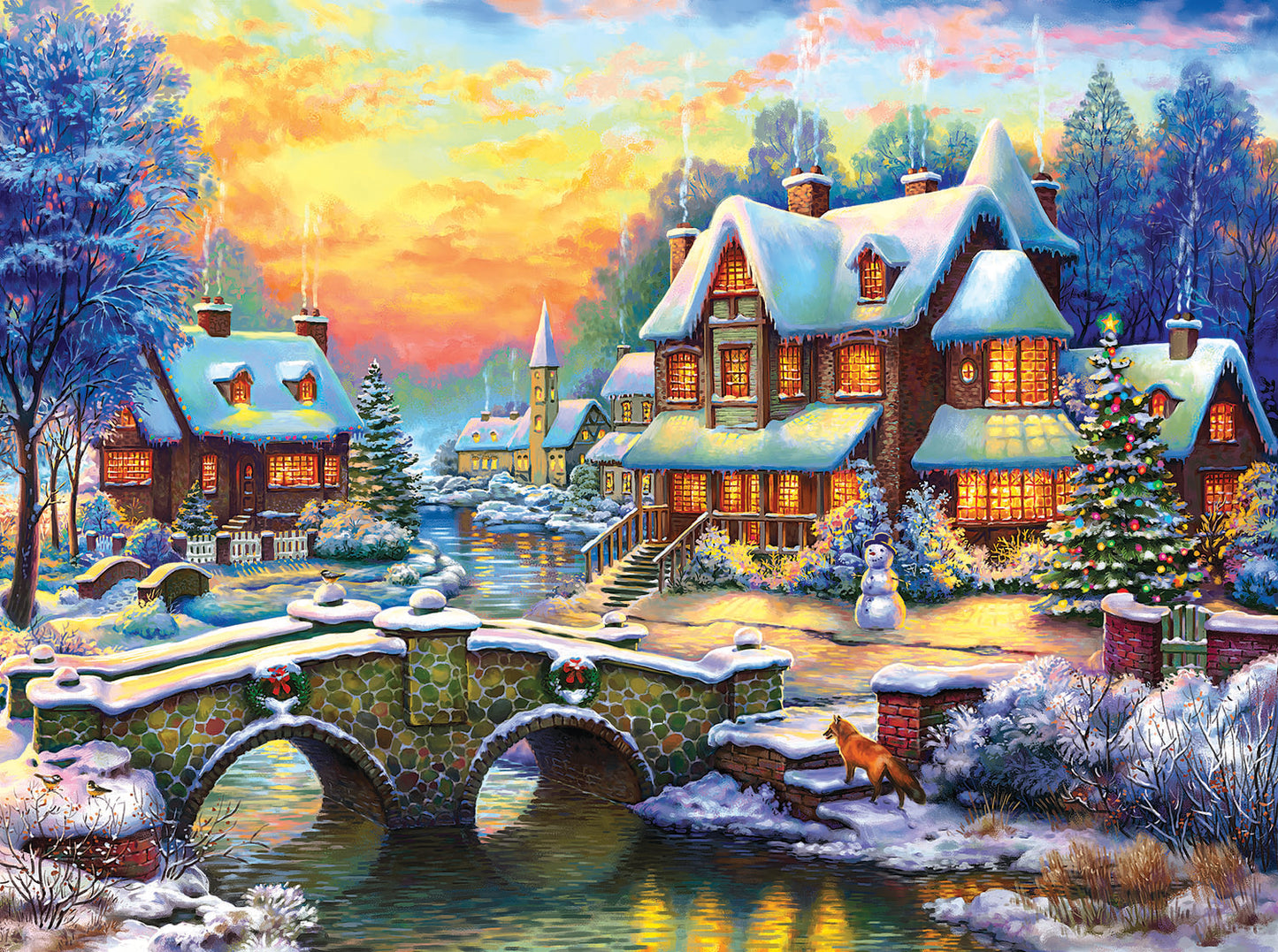 Stone Bridge to Winter Estate 1000 pc  Jigsaw Puzzle 42941