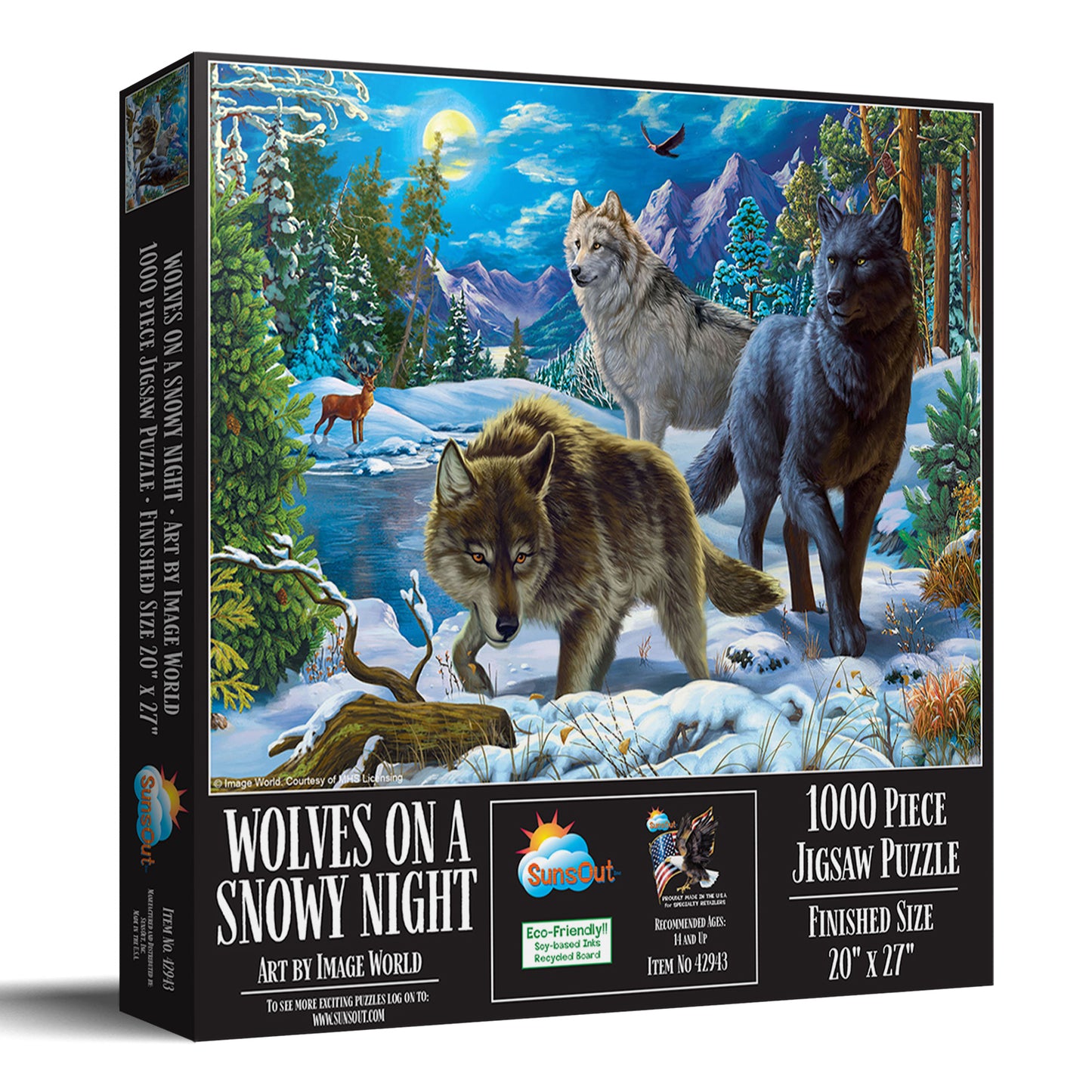 Wolves on a Snowy Night 1000 pc  Jigsaw Puzzle 42943