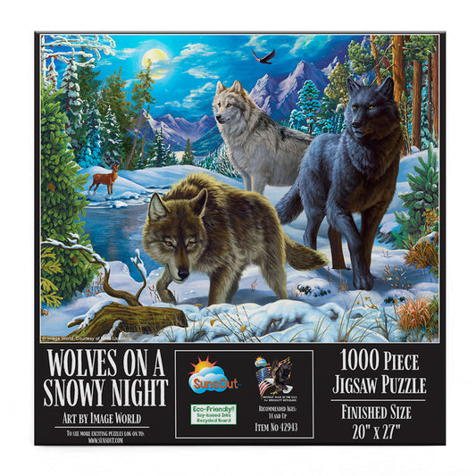 Wolves on a Snowy Night 1000 pc  Jigsaw Puzzle 42943