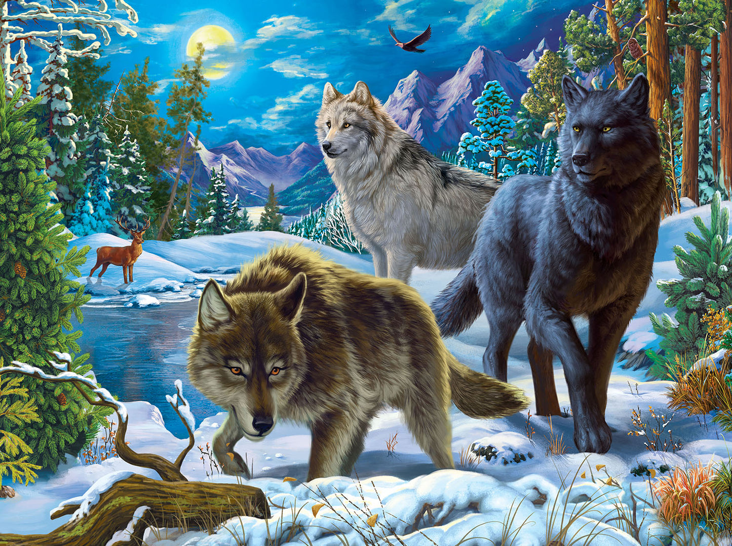 Wolves on a Snowy Night 1000 pc  Jigsaw Puzzle 42943