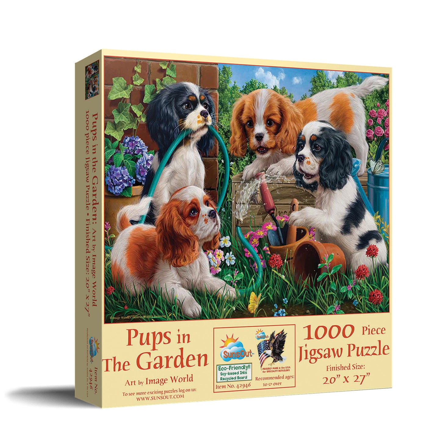 Pups in the Garden 1000 pc  Jigsaw Puzzle 42946