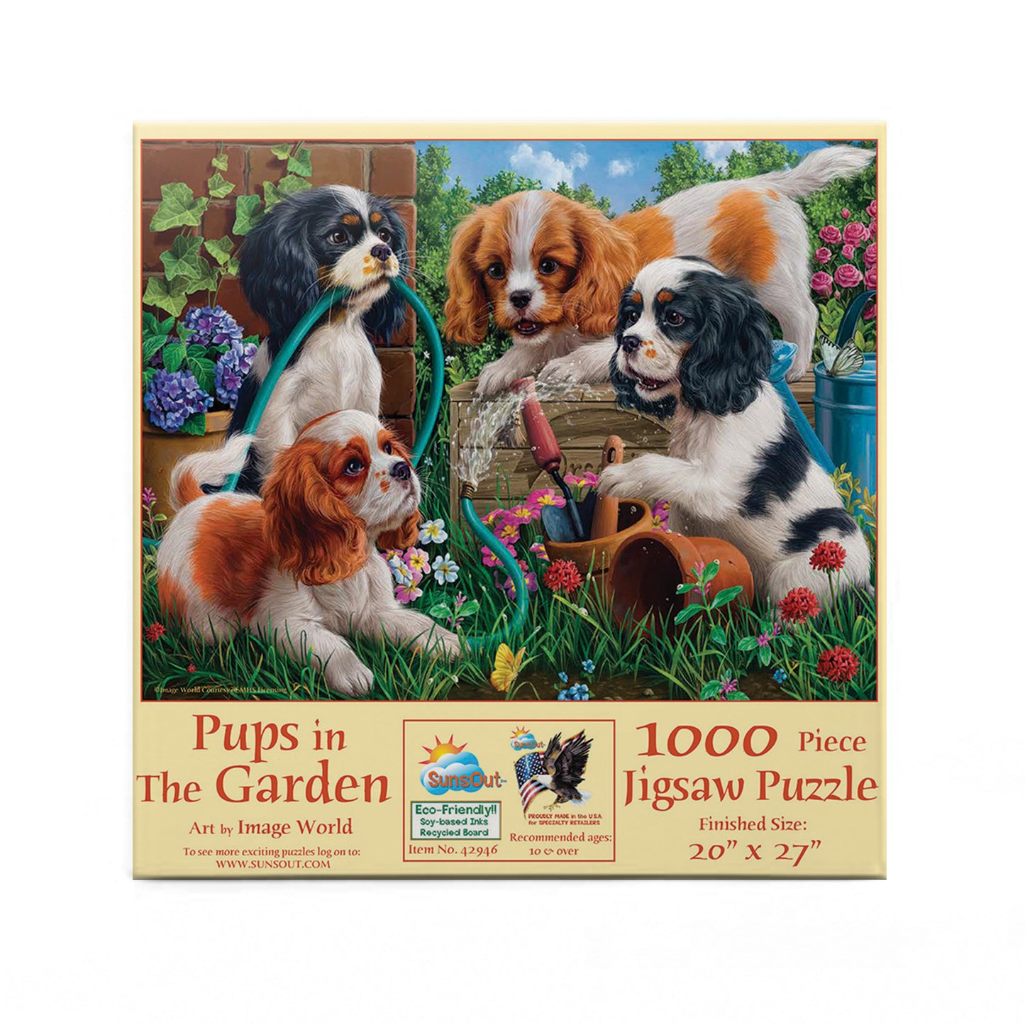 Pups in the Garden 1000 pc  Jigsaw Puzzle 42946