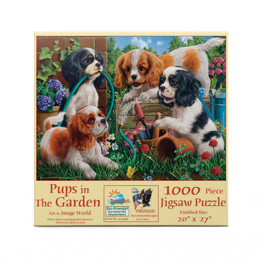 Pups in the Garden 1000 pc  Jigsaw Puzzle 42946