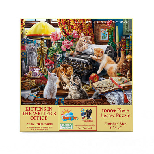 Kittens in the Writer's Office 1000 pc Large Pieces Jigsaw Puzzle 42948