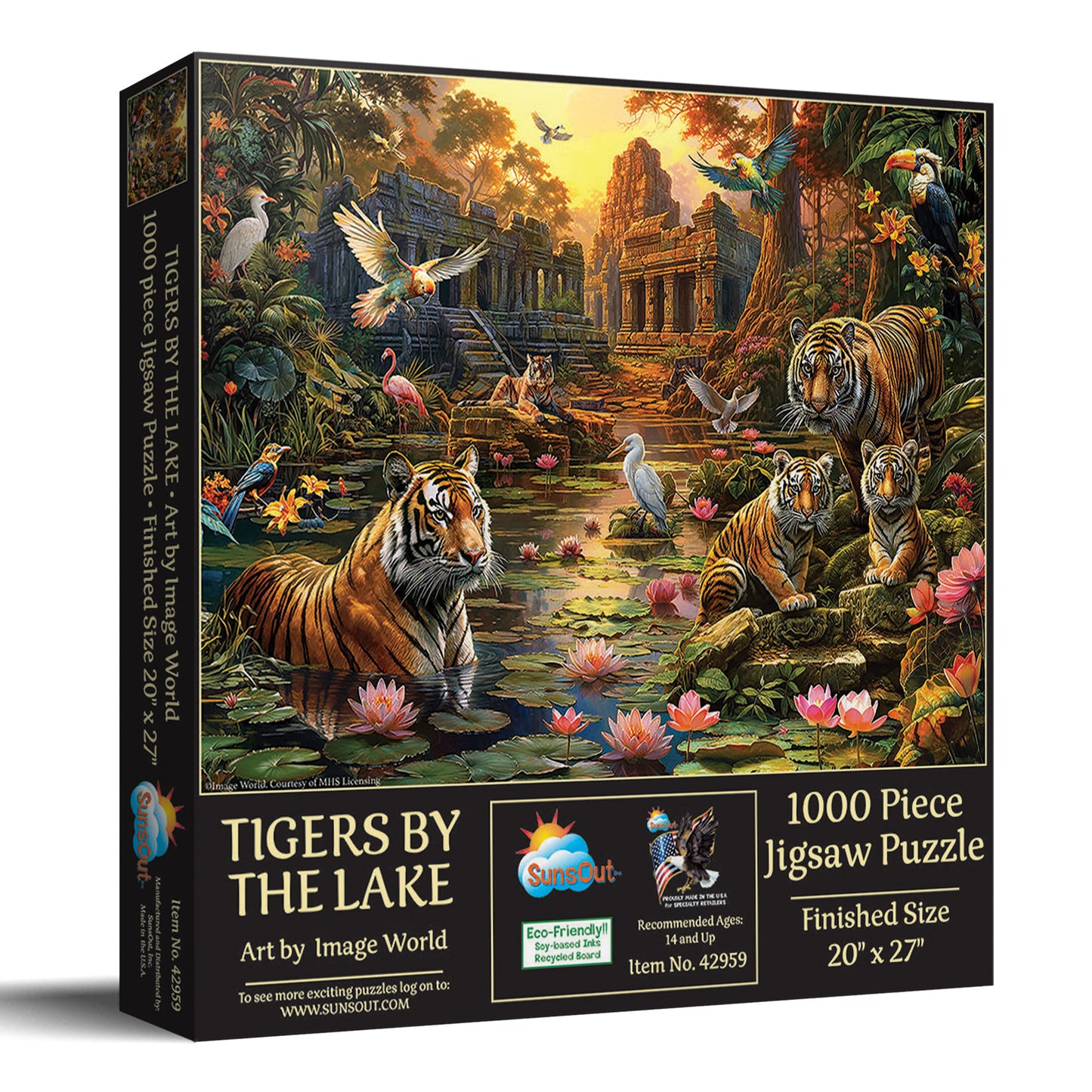 Tigers by the Lake 1000 pc  Jigsaw Puzzle 42959