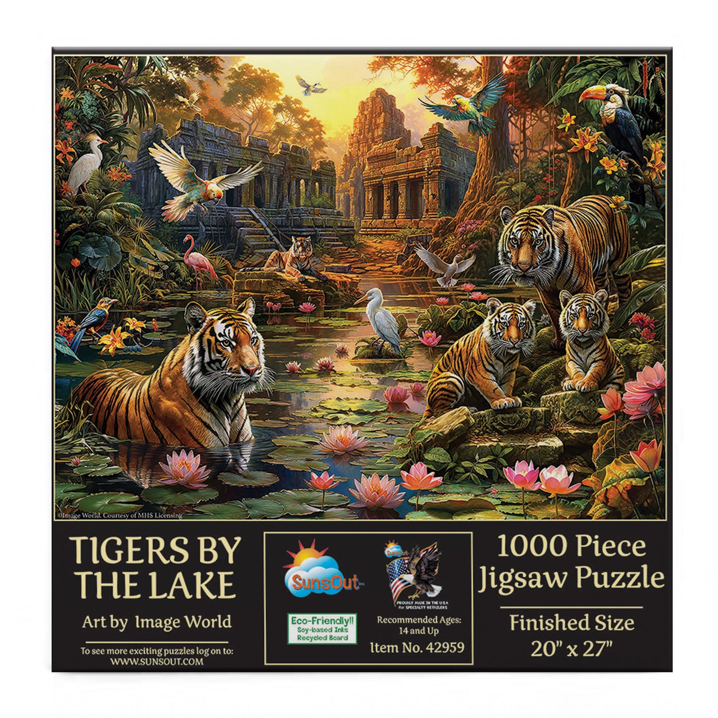 Tigers by the Lake 1000 pc  Jigsaw Puzzle 42959