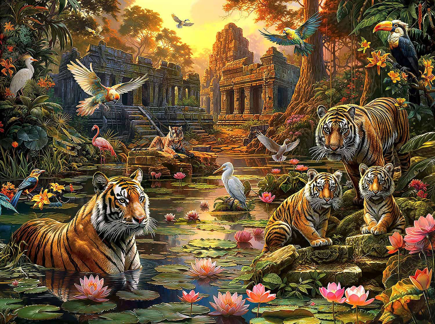 Tigers by the Lake 1000 pc  Jigsaw Puzzle 42959