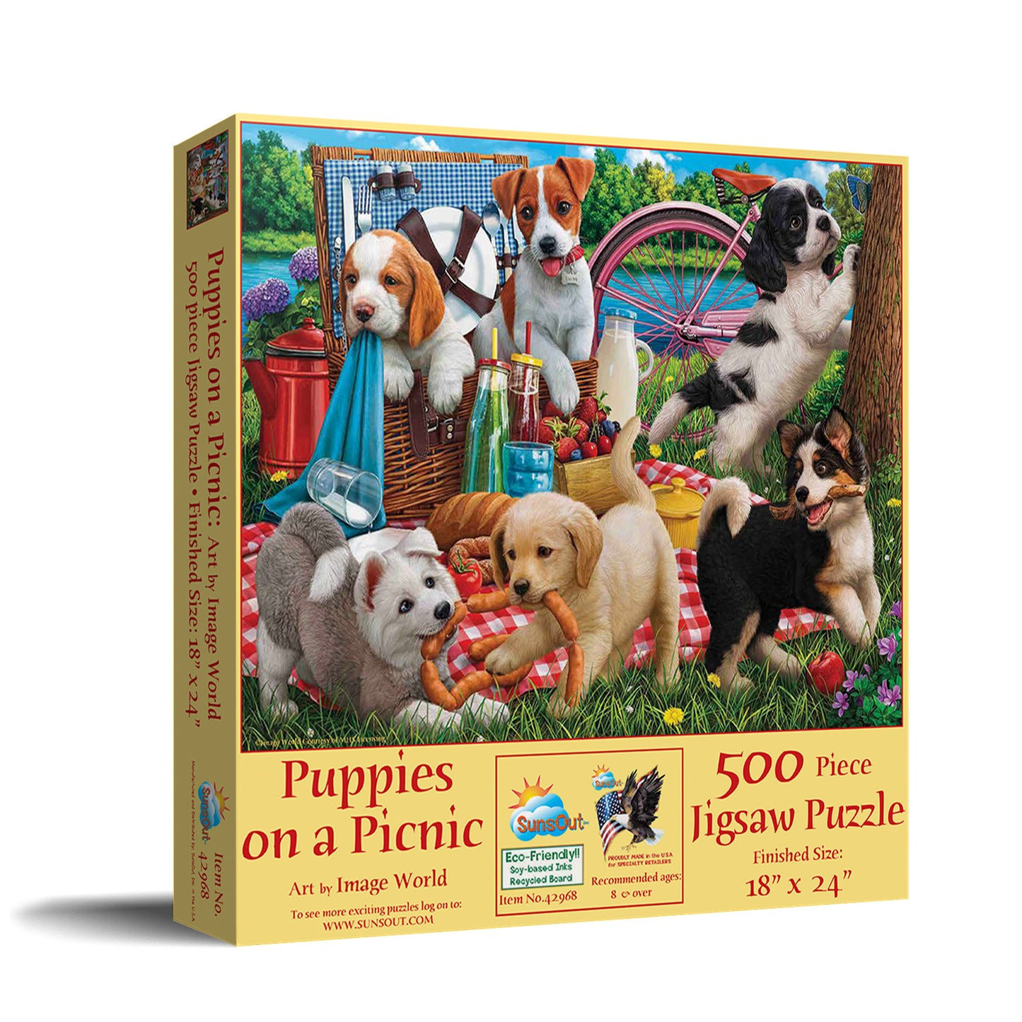 Puppies on a Picnic 500 pc  Jigsaw Puzzle 42968
