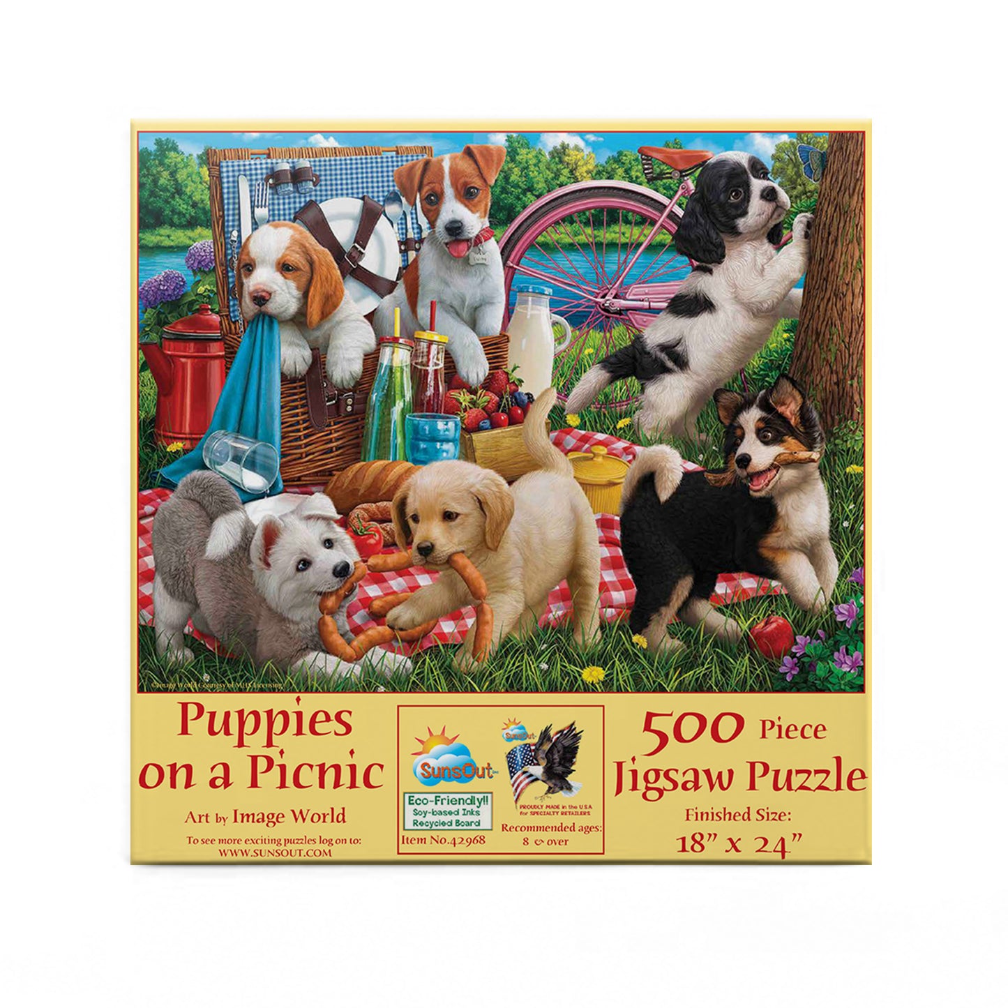 Puppies on a Picnic 500 pc  Jigsaw Puzzle 42968