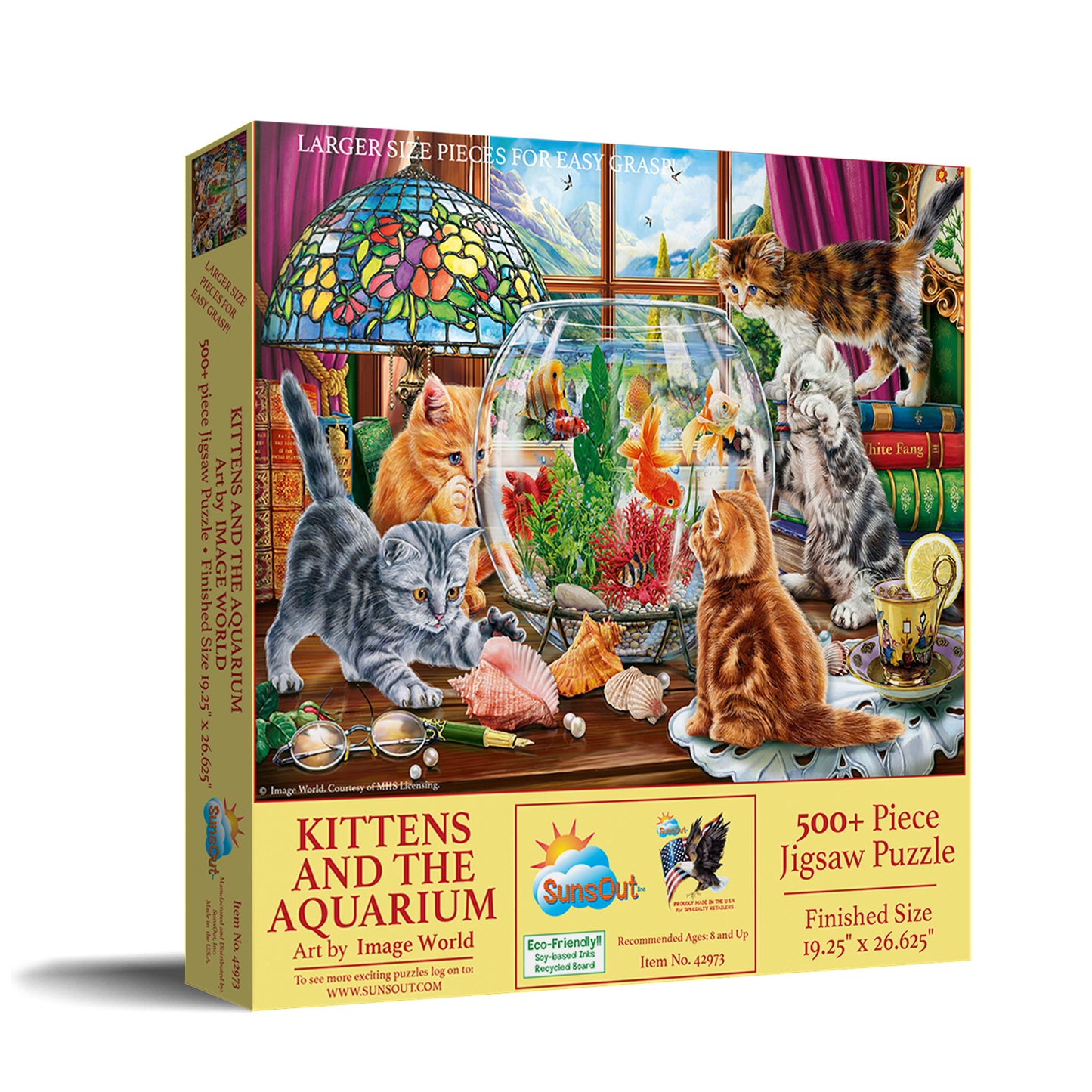 Kittens and the Aquarium 500 pc Large Pieces Jigsaw Puzzle 42973