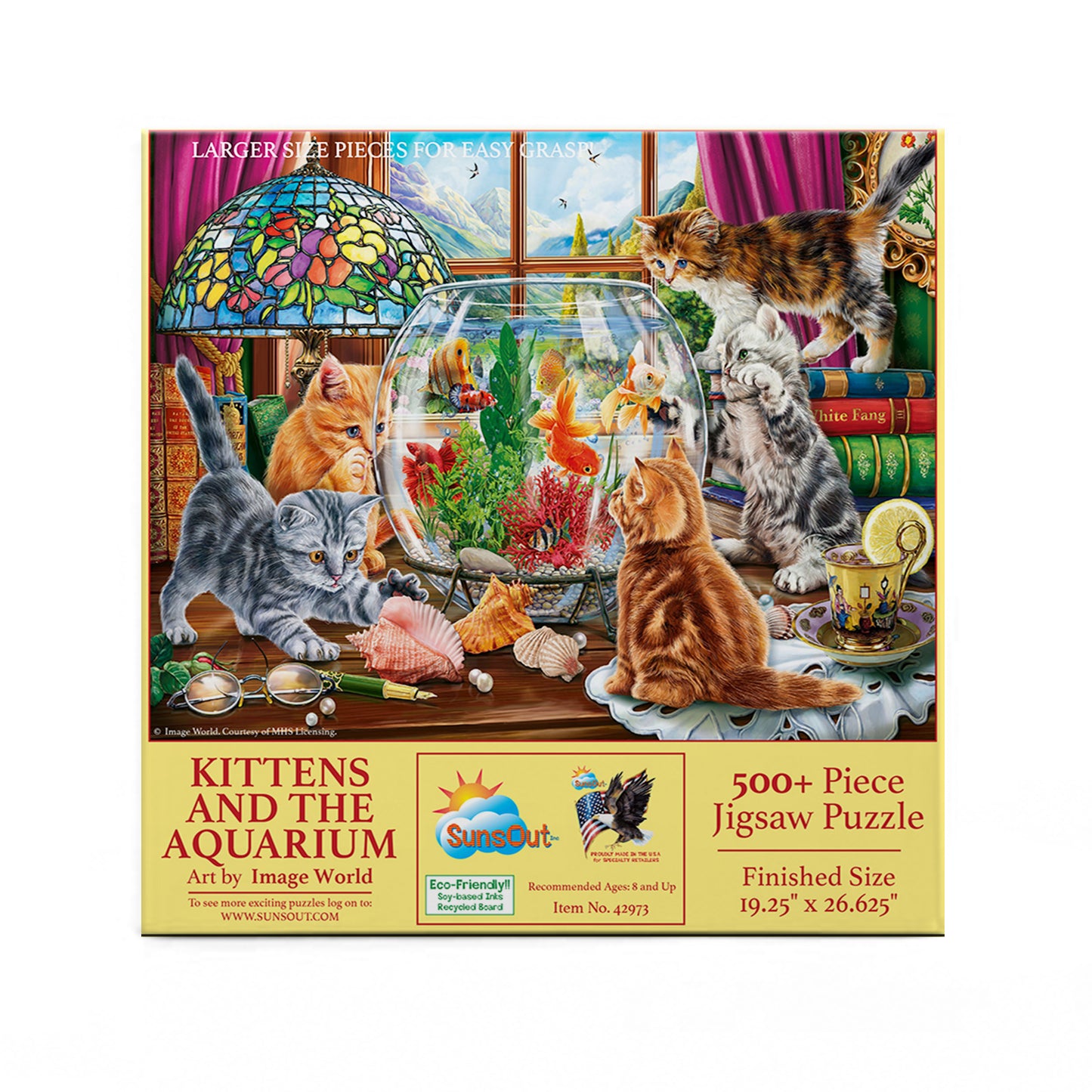 Kittens and the Aquarium 500 pc Large Pieces Jigsaw Puzzle 42973