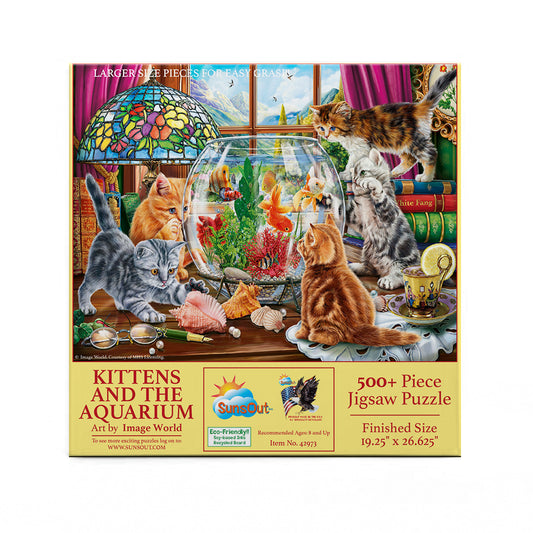 Kittens and the Aquarium 500 pc Large Pieces Jigsaw Puzzle 42973