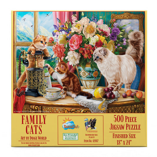 Family Cats 500 pc  Jigsaw Puzzle 42987