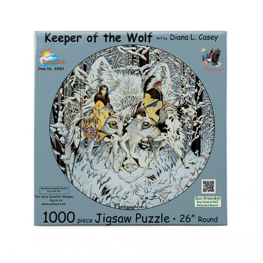 Keeper of the Wolf 1000 pc Round Jigsaw Puzzle 43001
