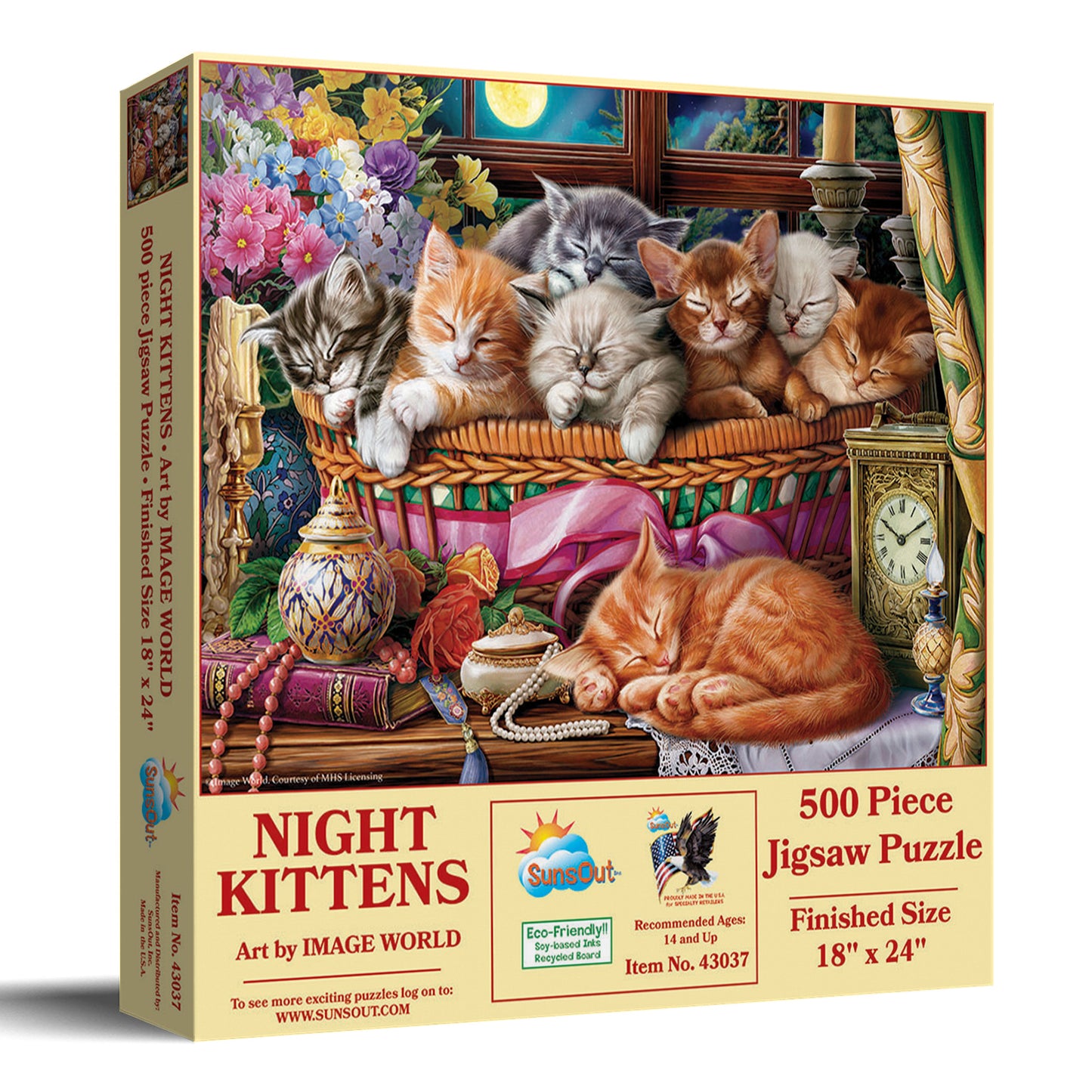 Night Kittens 500 pc  Jigsaw Puzzle 43037