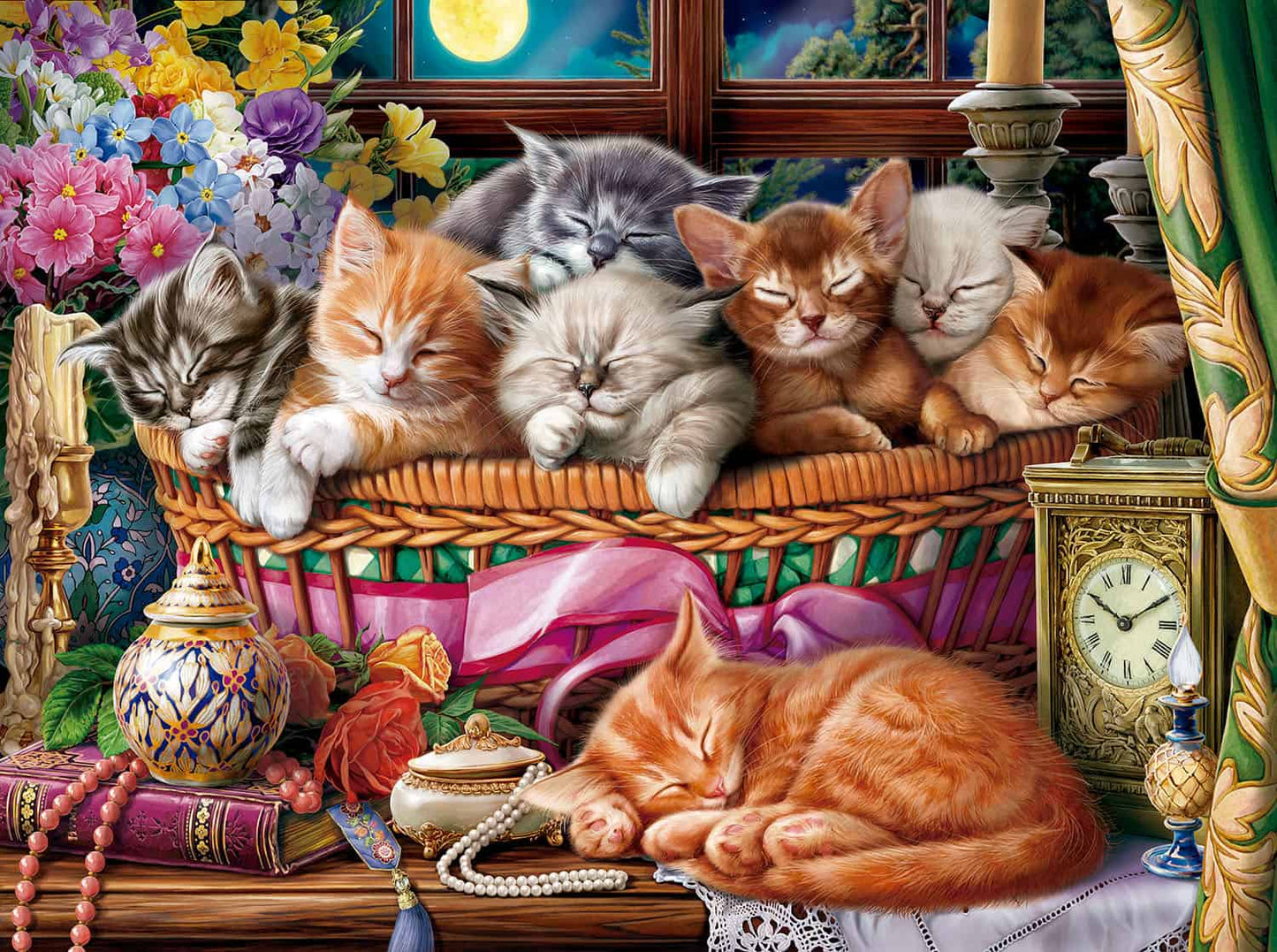 Night Kittens 500 pc  Jigsaw Puzzle 43037