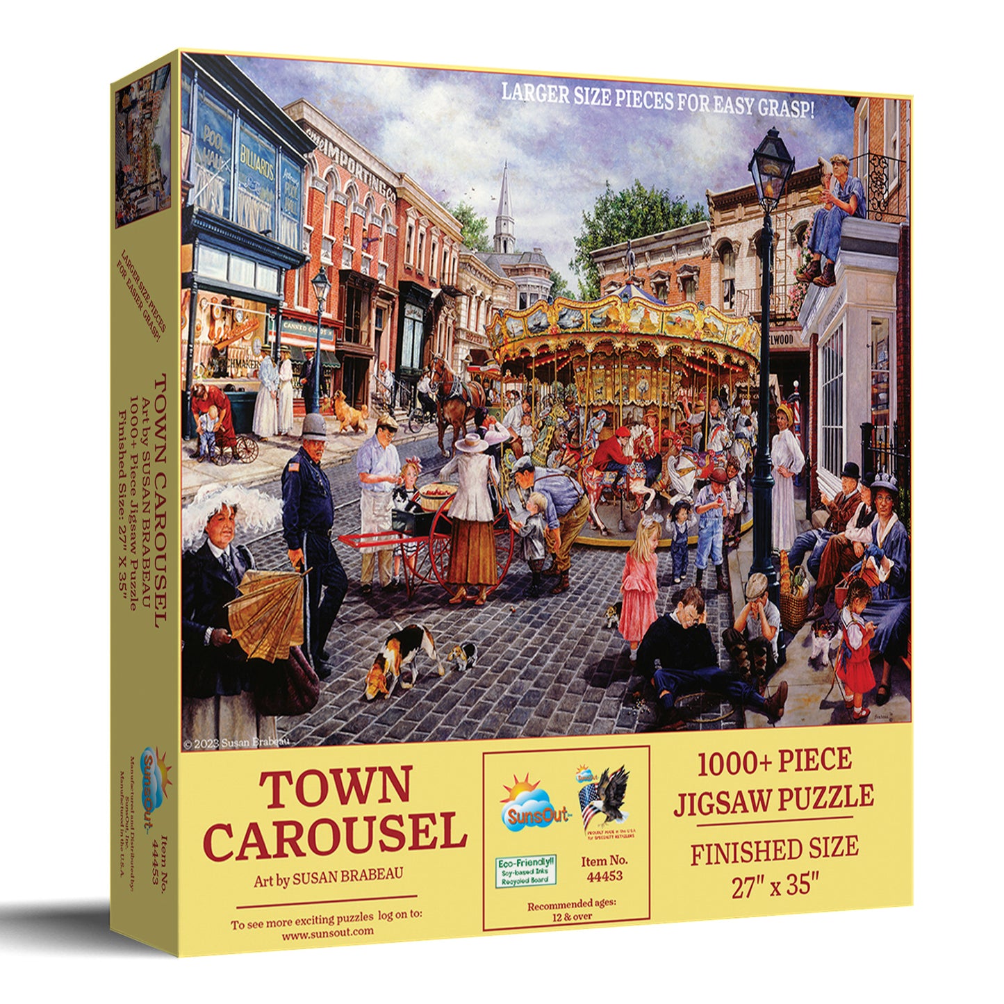 Town Carousel 1000 pc Large Pieces Jigsaw Puzzle 44453