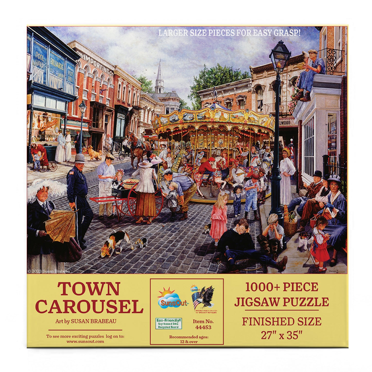 Town Carousel 1000 pc Large Pieces Jigsaw Puzzle 44453