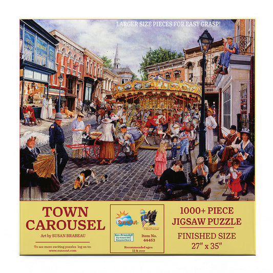Town Carousel 1000 pc Large Pieces Jigsaw Puzzle 44453