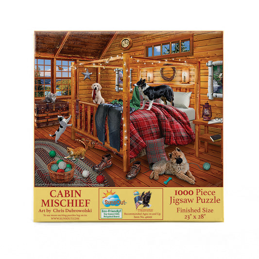 Mountain Cabin Mischief 1000 pc  Jigsaw Puzzle 46016