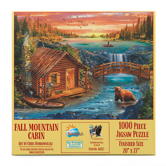 Fall Mountain Cabin 1000 pc  Jigsaw Puzzle 46025