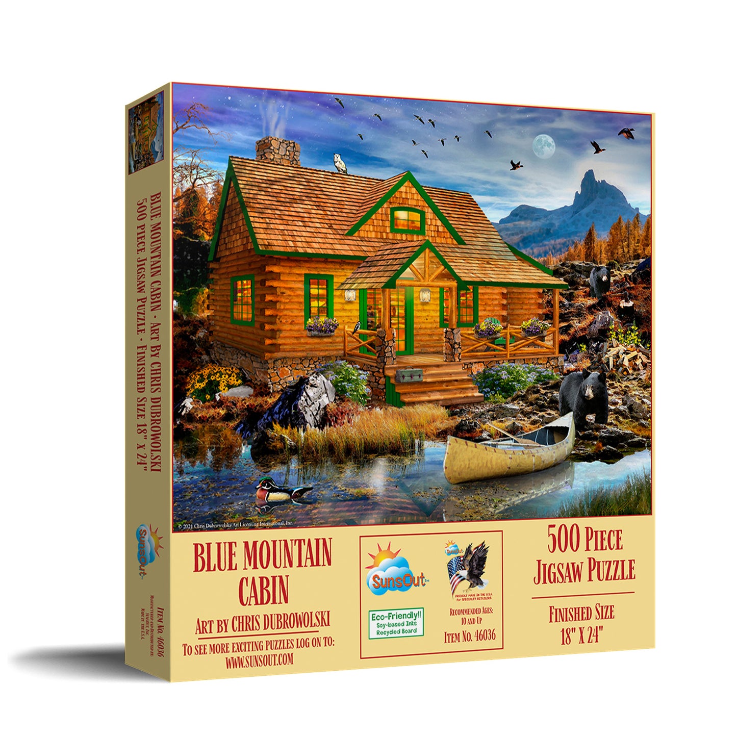 Blue Mountain Cabin 500 pc  Jigsaw Puzzle 46036