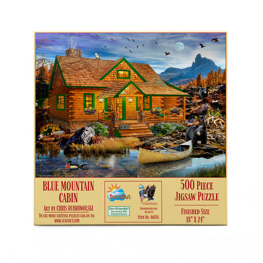 Blue Mountain Cabin 500 pc  Jigsaw Puzzle 46036